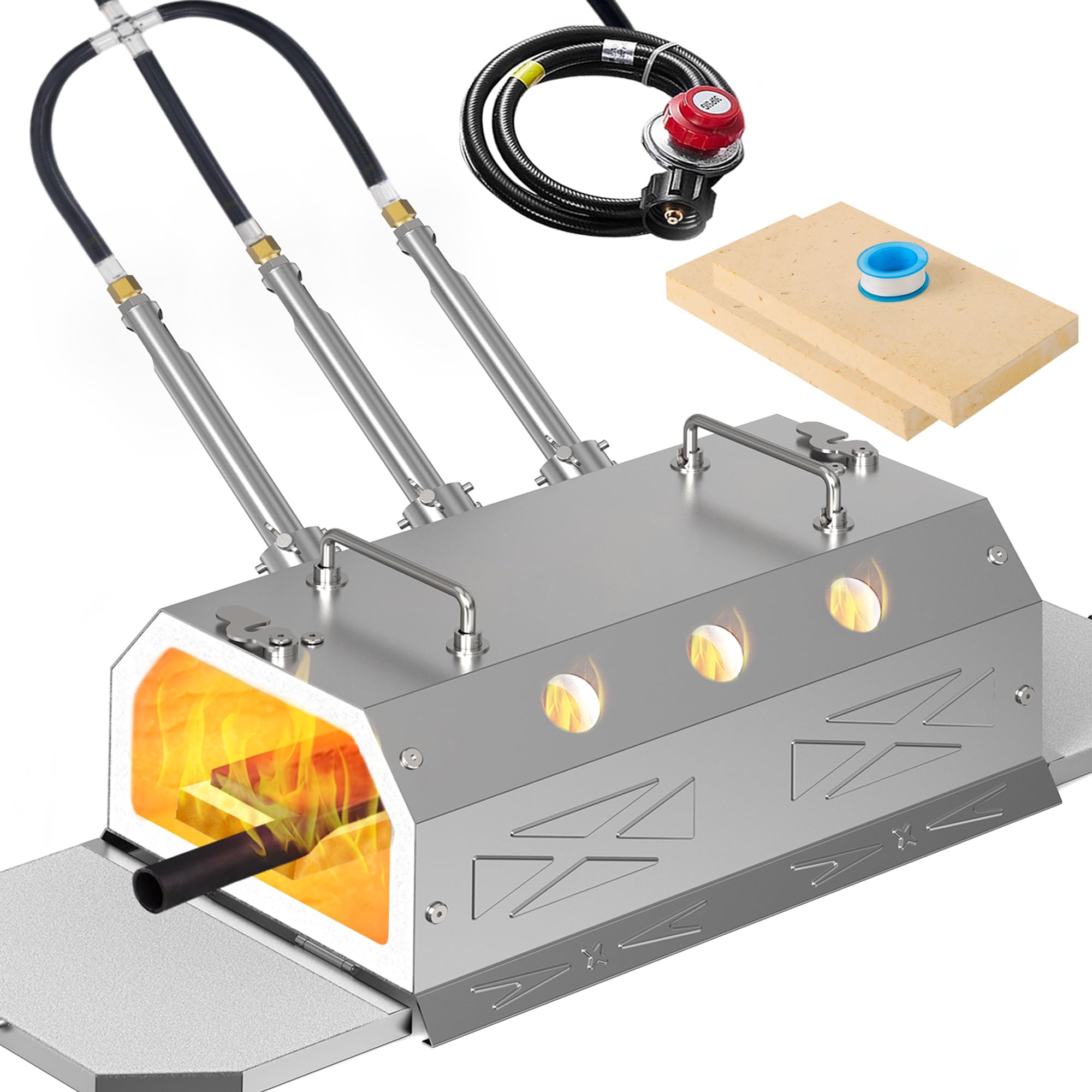 Amazon.com: Nelyrho 3-Burner Propane Forge Kit with Double Doors